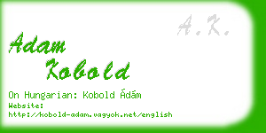 adam kobold business card