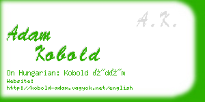 adam kobold business card